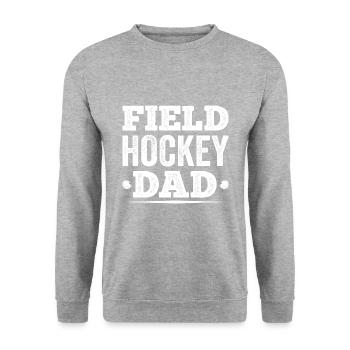 Retro Hockey - Feldhockey Papa - Unisex Pullover - Weißgrau meliert - Vorne - Alina (178cm) & Michal (187cm)
