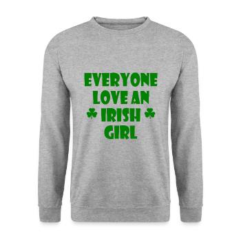 everyone loves an irish girl - Unisex Pullover - Weißgrau meliert - Vorne - Alina (178cm) & Michal (187cm)