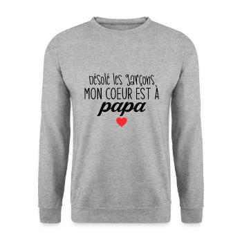 Cute and Tender Design for Daddy's Girls - Unisex Sweatshirt - salt & pepper - Front - Alina (178cm) & Michal (187cm)