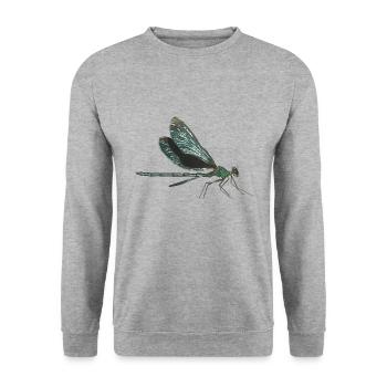 Libelle dragonfly - Unisex Pullover - Weißgrau meliert - Vorne - Alina (178cm) & Michal (187cm)