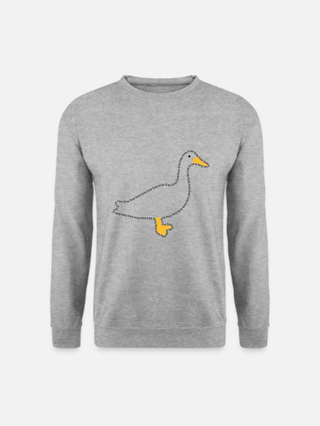 Stylische Ente „Ente Ente Ente Ente“ - Unisex Pullover - Weißgrau meliert