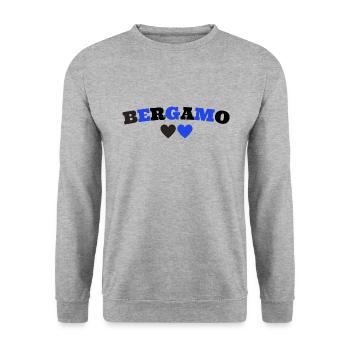 Bergame Italie - Sweat-shirt Unisexe - gris chiné - Devant - Alina (178cm) & Michal (187cm)