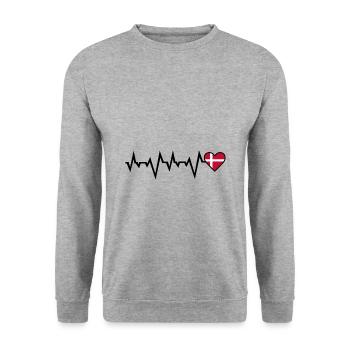 Battement de coeur entendu Danmark Danemark Battement de coeur amour - Sweat-shirt Unisexe - gris chiné - Devant - Alina (178cm) & Michal (187cm)