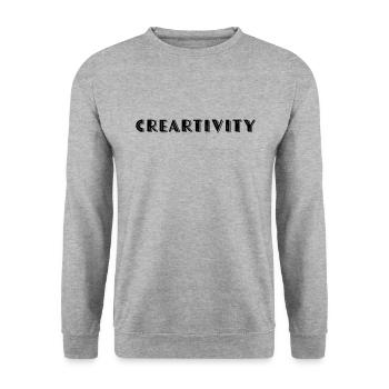 Créartivité Noir - Sweat-shirt Unisexe - gris chiné - Devant - Alina (178cm) & Michal (187cm)