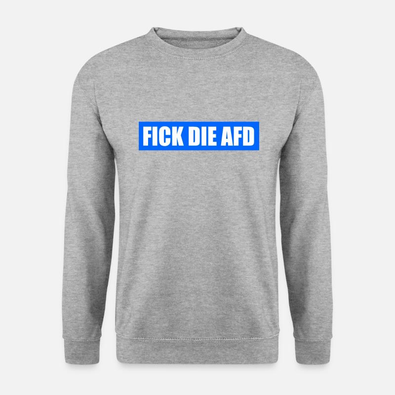 Fick die afd - Unisex Pullover - Weißgrau meliert