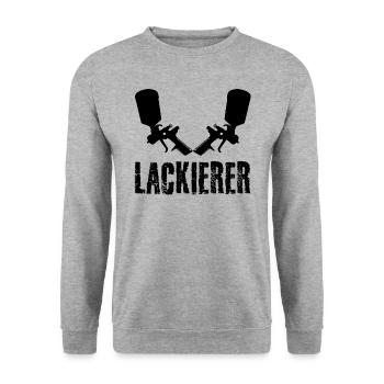 Lackierer - Unisex Pullover - Weißgrau meliert - Vorne - Alina (178cm) & Michal (187cm)