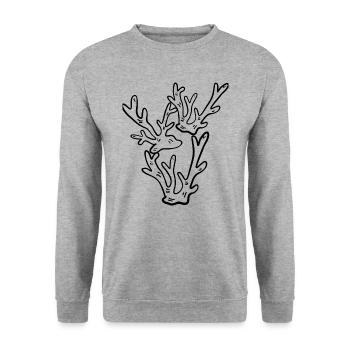 Korallen - Acropora - Unisex Pullover - Weißgrau meliert - Vorne - Alina (178cm) & Michal (187cm)