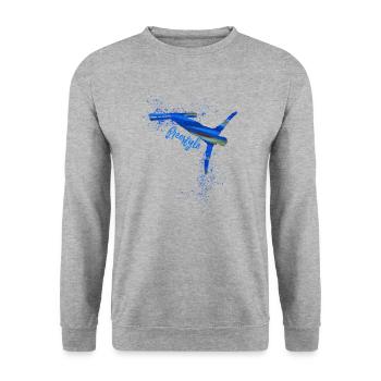 Ski acrobatique,Freestye,Ski,Graffiti - Sweat-shirt Unisexe - gris chiné - Devant - Alina (178cm) & Michal (187cm)