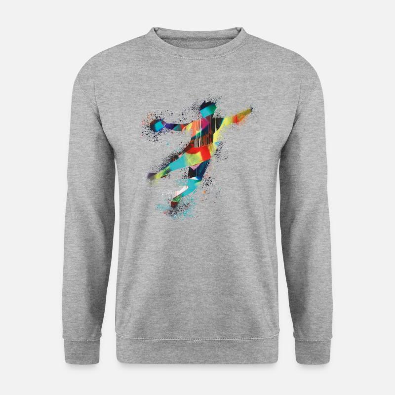 Handball, handballer, Beachhandball,Graffiti,bunt - Unisex Pullover - Weißgrau meliert