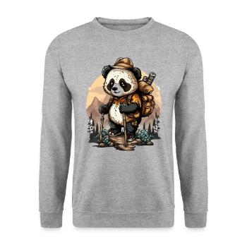 Bahnbrechend - Unisex Pullover - Weißgrau meliert - Vorne - Alina (178cm) & Michal (187cm)