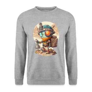 Aventure robotique - Sweat-shirt Unisexe - gris chiné - Devant - Alina (178cm) & Michal (187cm)