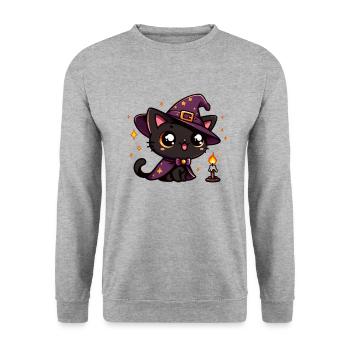 Witch Kitten - Unisex Sweatshirt - salt & pepper - Front - Alina (178cm) & Michal (187cm)