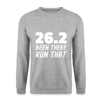 26.2 Been There Run That Marathon - Unisex Pullover - Weißgrau meliert - Vorne - Alina (178cm) & Michal (187cm)