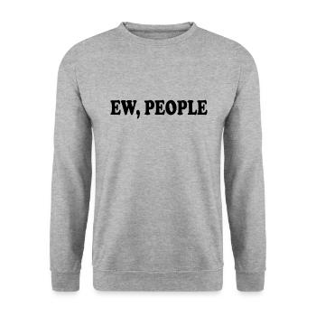 ew people - Unisex Pullover - Weißgrau meliert - Vorne - Alina (178cm) & Michal (187cm)