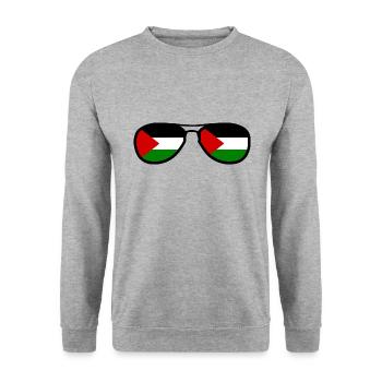 palestina - Unisex Sweatshirt - salt & pepper - Front - Alina (178cm) & Michal (187cm)