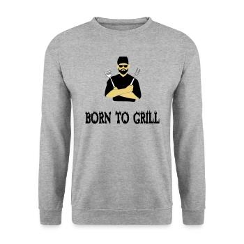 BBQ grilling - Unisex Sweatshirt - salt & pepper - Front - Alina (178cm) & Michal (187cm)