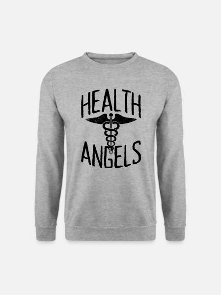 Health Angels Arzt Krankenschwester Ärztin Notarzt - Unisex Pullover - Weißgrau meliert