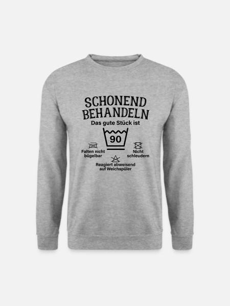 Schonend Behandeln Neunzig Geschenk 90. Geburtstag - Unisex Pullover - Weißgrau meliert