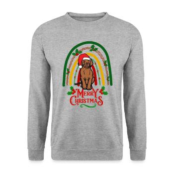 Vizsla Weihnachten Hund Liebhaber kawaii - Unisex Pullover - Weißgrau meliert - Vorne - Alina (178cm) & Michal (187cm)