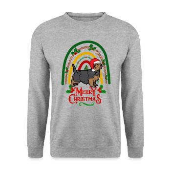 Cute Norfolk Terrier Christmas - Unisex Sweatshirt - salt & pepper - Front - Alina (178cm) & Michal (187cm)