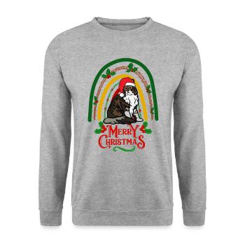 Maine Coon Cat Christmas - Unisex Sweatshirt - salt & pepper - Front - Alina (178cm) & Michal (187cm)