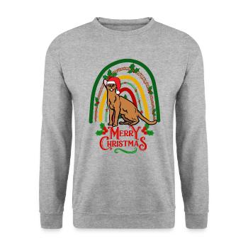 Noël du chat abyssin - Sweat-shirt Unisexe - gris chiné - Devant - Alina (178cm) & Michal (187cm)