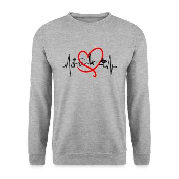 Las Vegas Skyline Heartbeat Nevada USA Heart Love - Unisex Sweatshirt - salt & pepper - Front - Alina (178cm) & Michal (187cm)