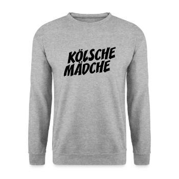 Kölsche Mädche Karneval In Kölle Köln Cologne Girl - Unisex Pullover - Weißgrau meliert - Vorne - Alina (178cm) & Michal (187cm)