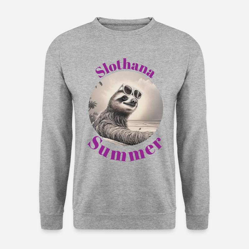 Slothana Summer "2" - Unisex Pullover - Weißgrau meliert