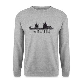 Horizon de Cologne Cologne am Rhing Cathédrale de Cologne sur le Rhin - Sweat-shirt Unisexe - gris chiné - Devant - Alina (178cm) & Michal (187cm)