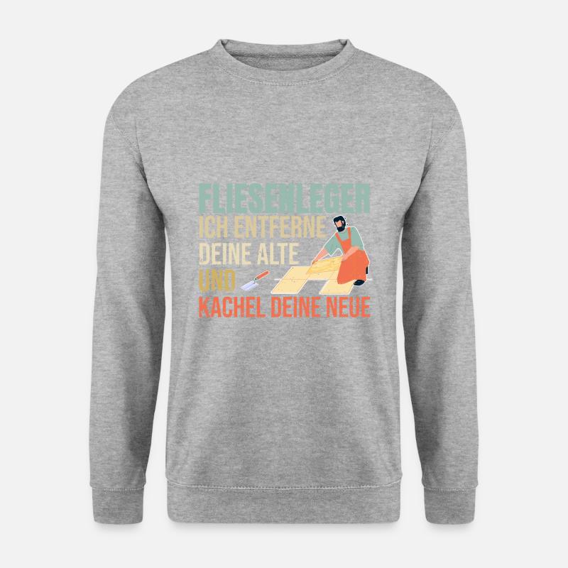 Fliesenleger Fliesen Handwerker - Unisex Pullover - Weißgrau meliert