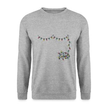 Colored lights decoration - Unisex Sweatshirt - salt & pepper - Front - Alina (178cm) & Michal (187cm)