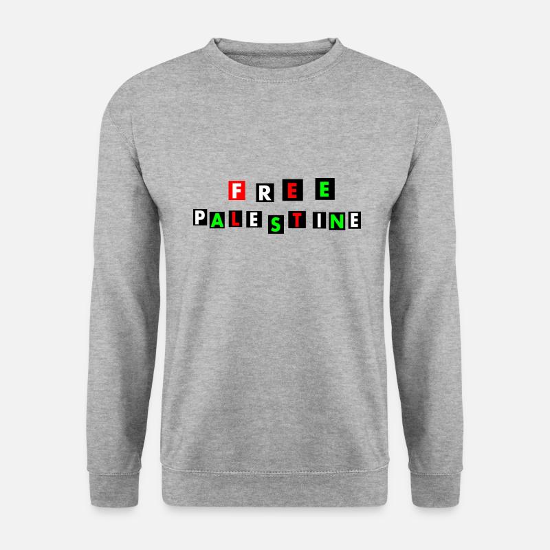 Free palestine - Unisex Pullover - Weißgrau meliert