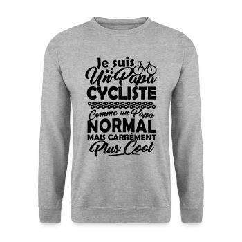 Bike / ATV T-shirt - Very Cool Cycling Dad - Unisex Sweatshirt - salt & pepper - Front - Alina (178cm) & Michal (187cm)