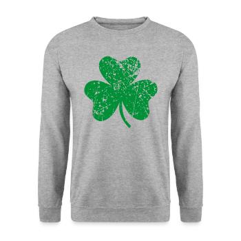 Shamrock - Unisex Pullover - Weißgrau meliert - Vorne - Alina (178cm) & Michal (187cm)