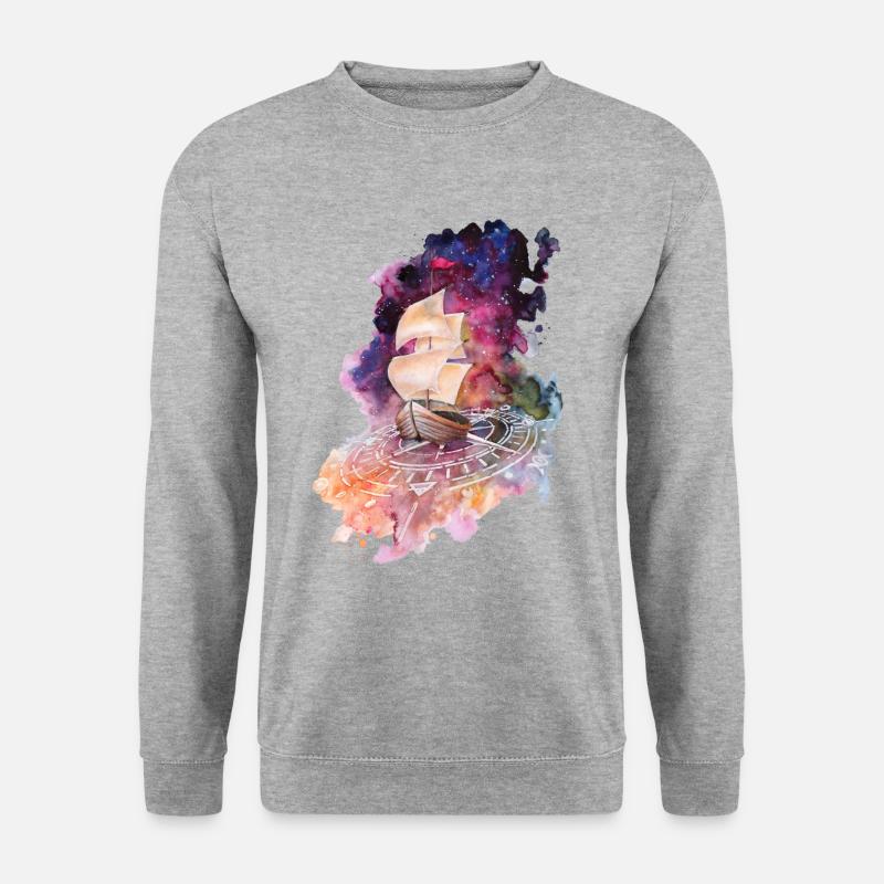 Space Ship - Unisex Pullover - Weißgrau meliert