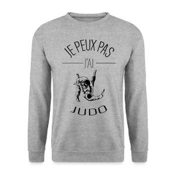 J'peux Pas J'ai Judo - Sweat-shirt Unisexe - gris chiné - Devant - Alina (178cm) & Michal (187cm)