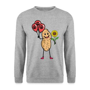 Cacahuète Paix Tournesol Mouvement pour la Paix Paix - Sweat-shirt Unisexe - gris chiné - Devant - Alina (178cm) & Michal (187cm)