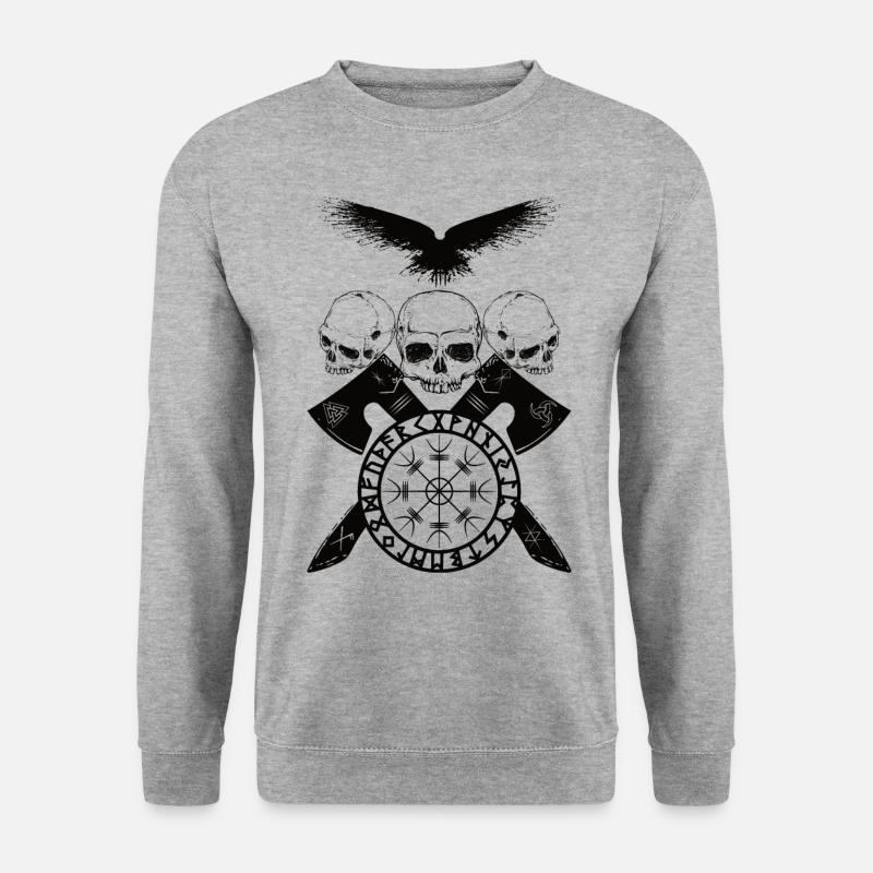 Viking Helm of Awe - Unisex Pullover - Weißgrau meliert