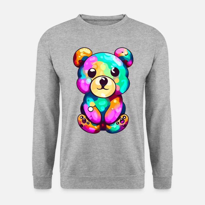Mignon design d’ours coloré - Sweat-shirt Unisexe - gris chiné