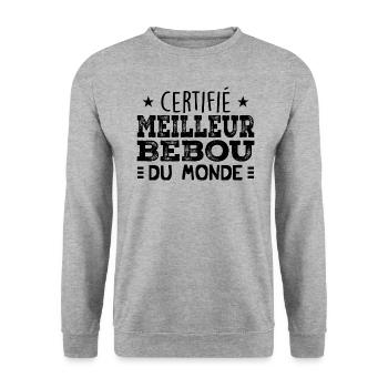 Homme Grand Père Surnom Papa Humour Meilleur Bébou - Sweat-shirt Unisexe - gris chiné - Devant - Alina (178cm) & Michal (187cm)