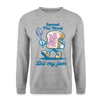Spread The Word Dis' My Jam Funny - Unisex Sweatshirt - salt & pepper - Front - Alina (178cm) & Michal (187cm)