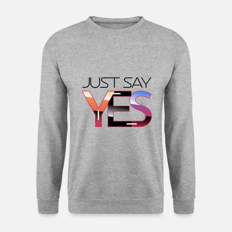 Just say yes - Unisex Pullover - Weißgrau meliert