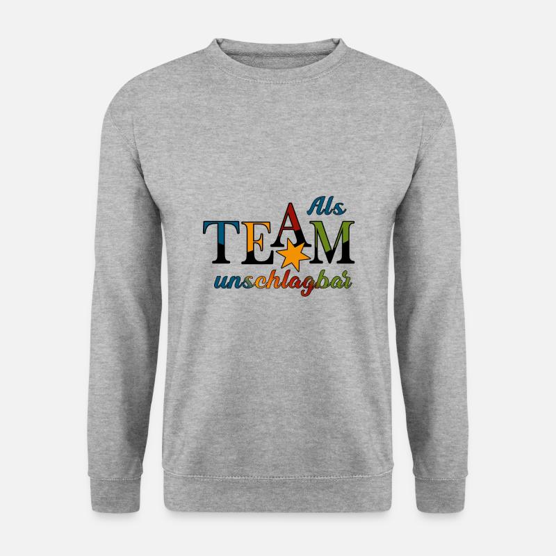 Als Team unschlagbar - Unisex Pullover - Weißgrau meliert