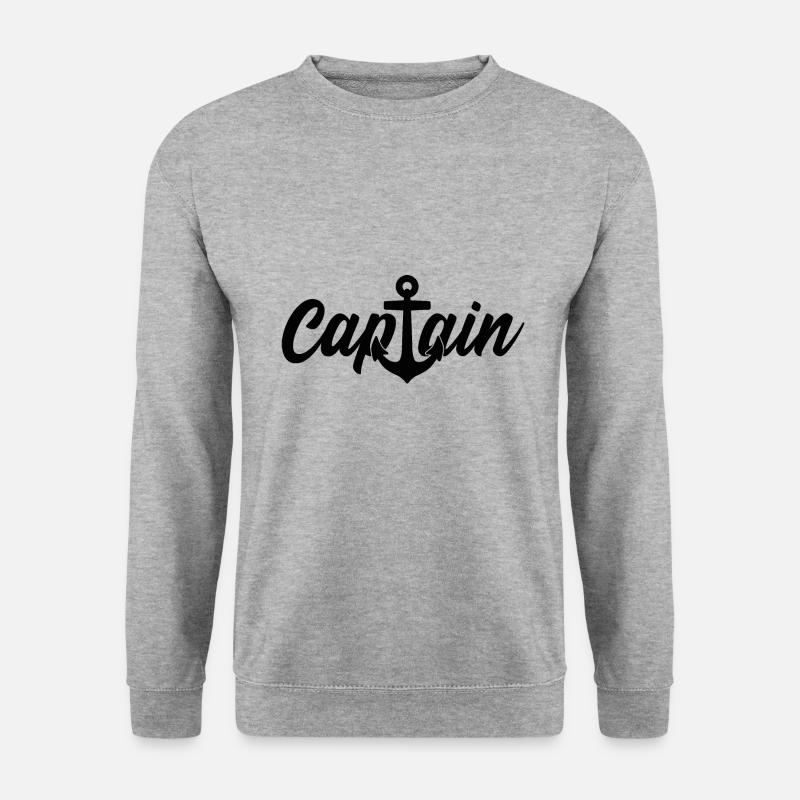 CAPTAIN KAPITÄN - Unisex Pullover - Weißgrau meliert