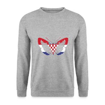 Croatie Croate Hrvatska Croatie Croates Croates Croates - Sweat-shirt Unisexe - gris chiné - Devant - Alina (178cm) & Michal (187cm)