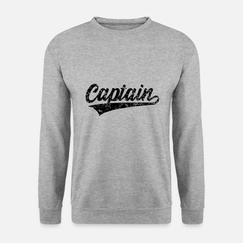 CAPTAIN KAPITÄN - Unisex Pullover - Weißgrau meliert