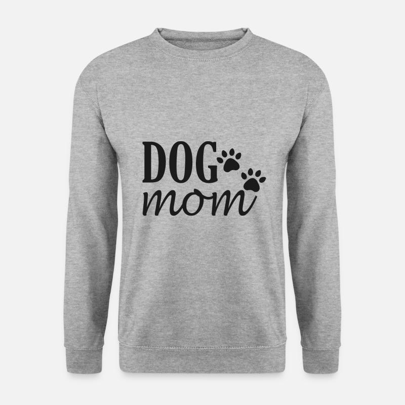 dog mom - Unisex Pullover - Weißgrau meliert