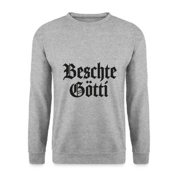 Beschte Götti uf da Welt bescht Götti Schweiz - Unisex Pullover - Weißgrau meliert - Vorne - Alina (178cm) & Michal (187cm)