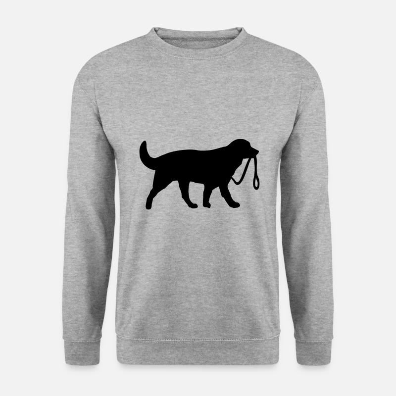 Chien en laisse - Sweat-shirt Unisexe - gris chiné